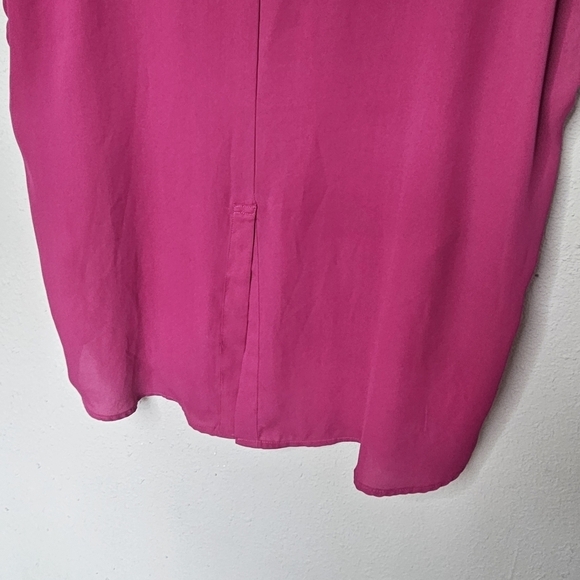 Lane Bryant Pink Black Hi Lo Tunic Blouse Shiny Plus Size 18/20 - Picture 11 of 13